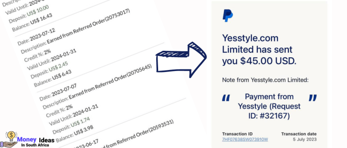 YesStyle Influencer Program Proof Of Payment