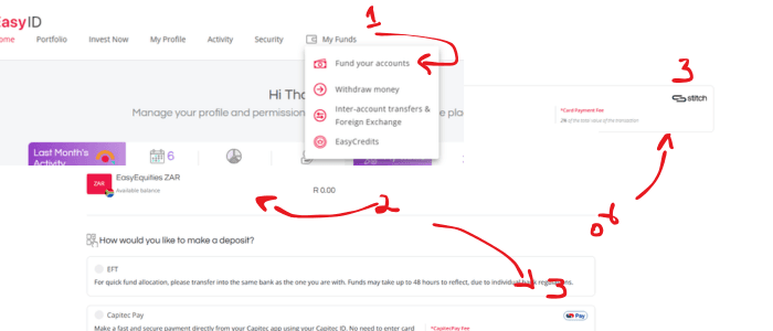 deposit money with EasyEquities